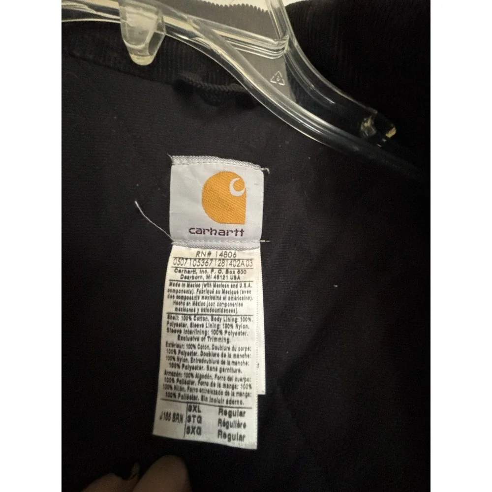 CARHARTT  Grande Brown Quilted Lined Jacket Size  3XL   RN-14806 Minimal Wear